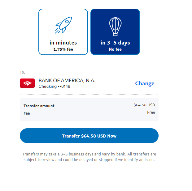 贝宝也支持秒到账了